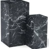 Outlet Nimara Adele - Sæt af sideborde/piedestaler i sort marmorprint