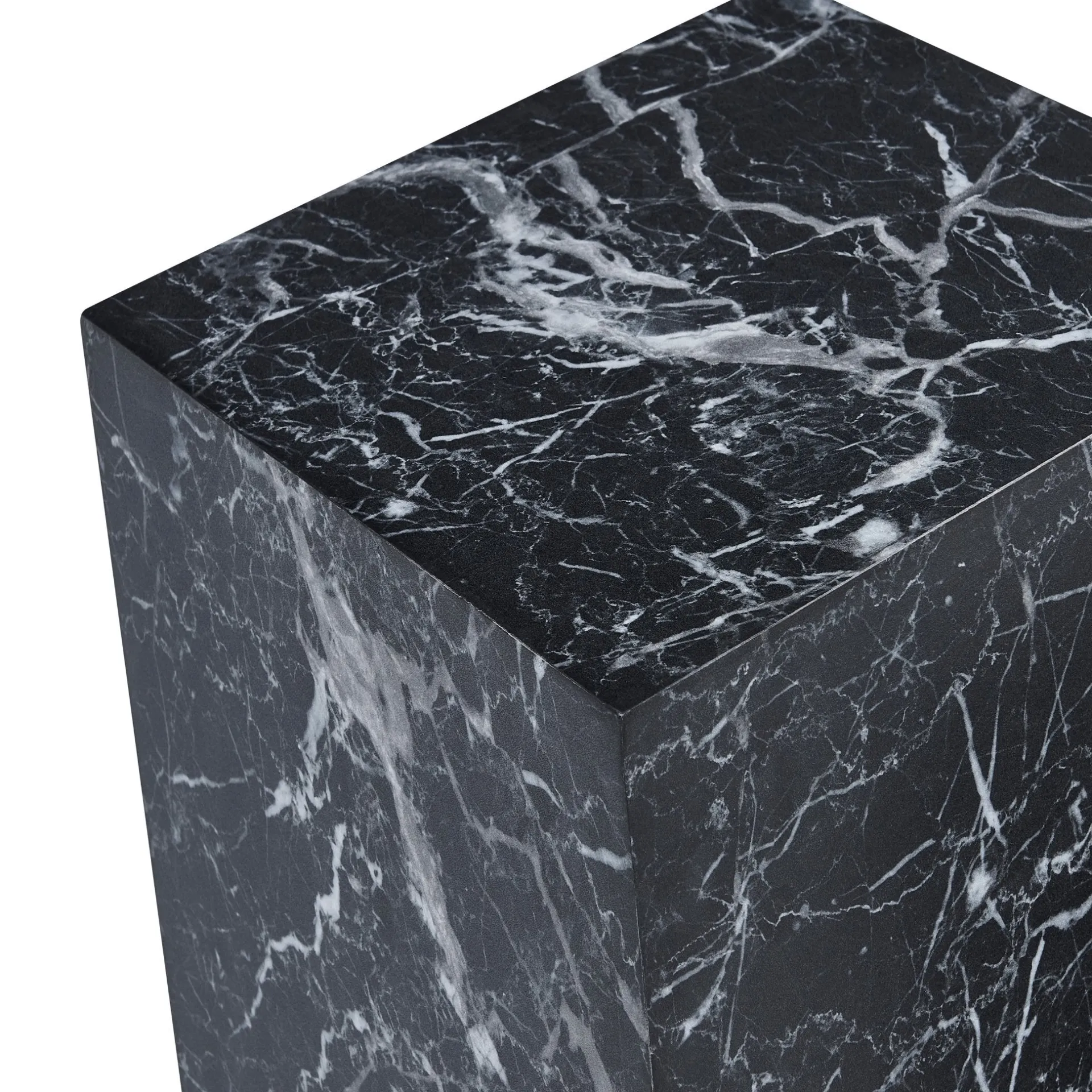 Outlet Nimara Adele - Sæt af sideborde/piedestaler i sort marmorprint