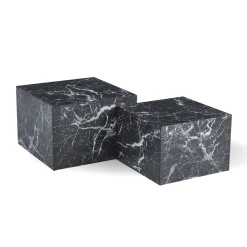 Online Nimara Adele - Sæt af sofaborde i sort marmor look