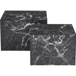 Online Nimara Adele - Sæt af sofaborde i sort marmor look