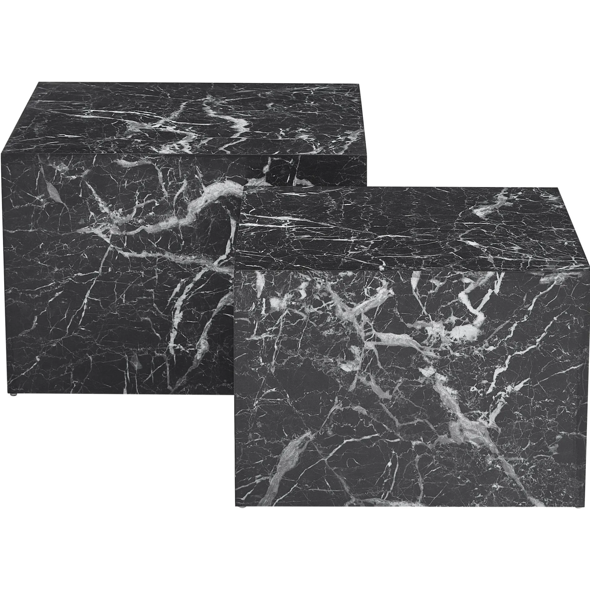 Online Nimara Adele - Sæt af sofaborde i sort marmor look