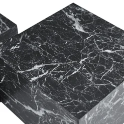 Online Nimara Adele - Sæt af sofaborde i sort marmor look