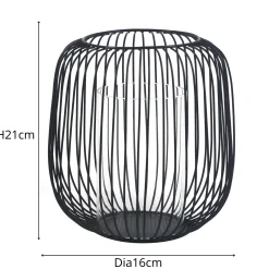 Outlet Nimara Akia sort metal lanterne 21cm