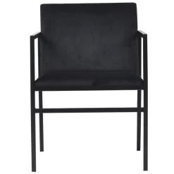 Hot Nimara Allie spisebordsstol - Sort velour med armlæn