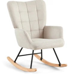 Outlet Nimara Allison gyngestol med armlæn - beige tekstil