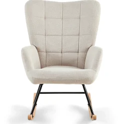 Outlet Nimara Allison gyngestol med armlæn - beige tekstil