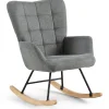 Online Nimara Allison gyngestol med armlæn - grå tekstil