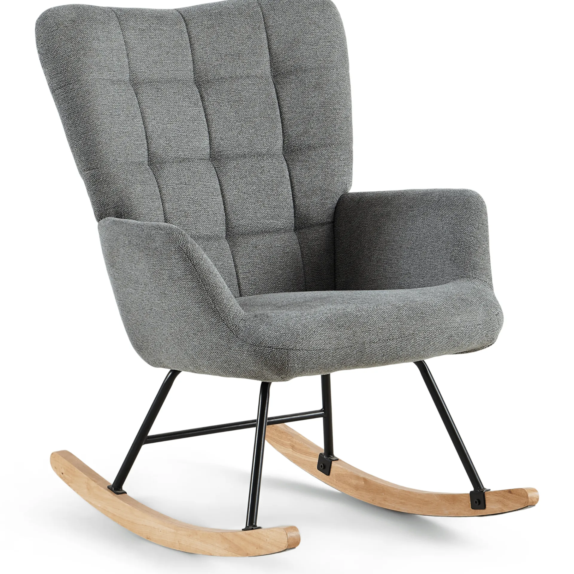 Online Nimara Allison gyngestol med armlæn - grå tekstil