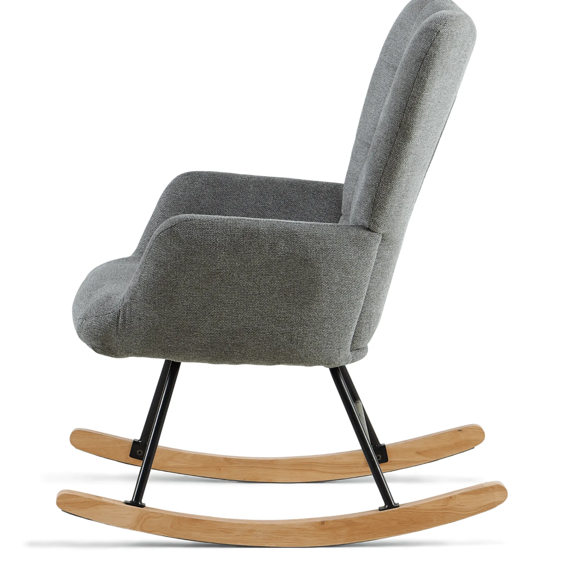 Online Nimara Allison gyngestol med armlæn - grå tekstil
