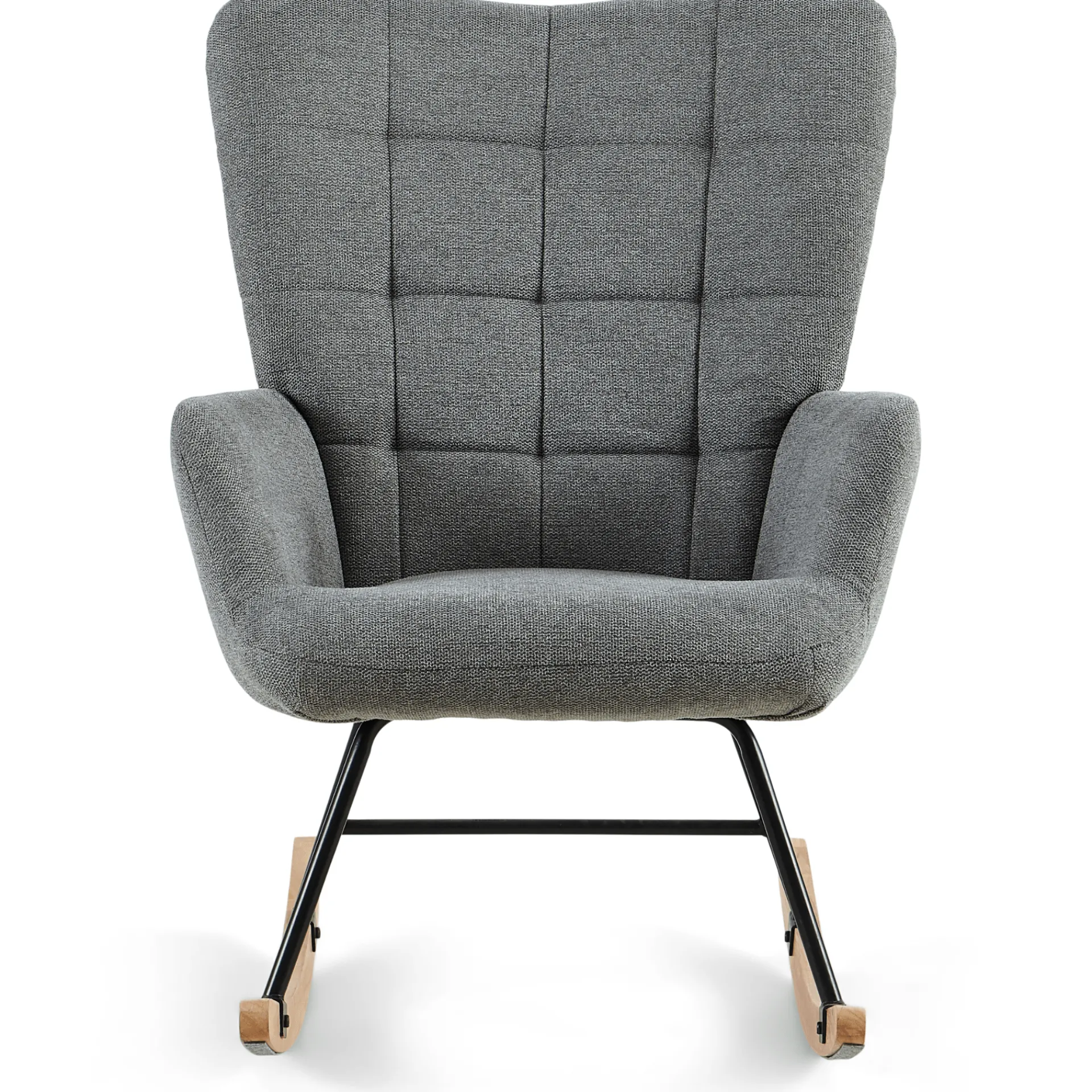 Online Nimara Allison gyngestol med armlæn - grå tekstil