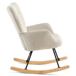 Discount Nimara Allison gyngestol med armlæn - beige fløjl