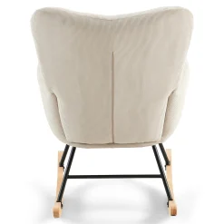 Discount Nimara Allison gyngestol med armlæn - beige fløjl