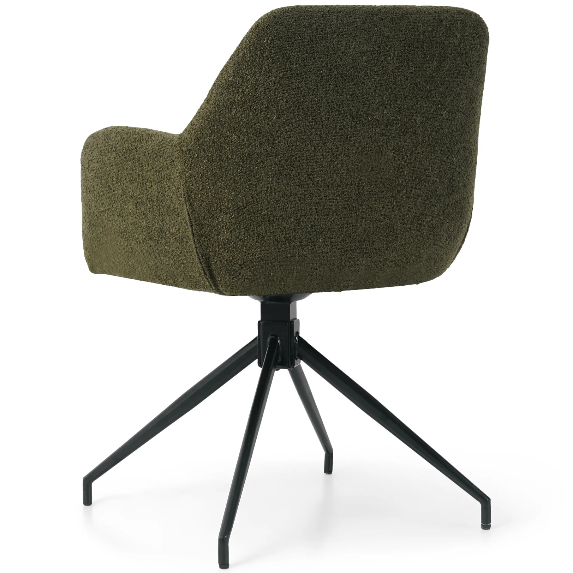 Clearance Nimara Amanda Spisebordsstol - Grøn Boucle Med Drejefunktion 360 Grader