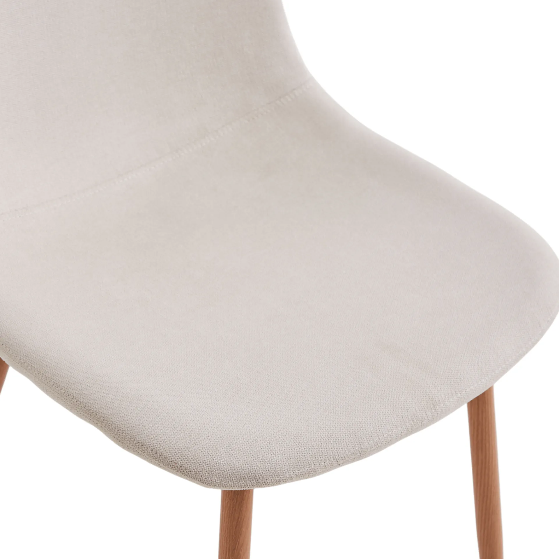 New Nimara Anna spisebordsstol - beige tekstil med egelook