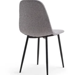 Hot Nimara Anna spisebordsstol - Grå tekstil med sorte ben