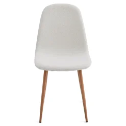 Clearance Nimara Anna spisebordsstol - hvid boucle med ben i egelook