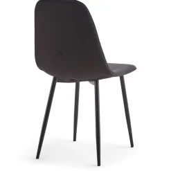 Online Nimara Anna spisebordsstol - polstret sort velour