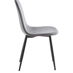 Sale Nimara Anna spisebordsstol - polstret grå velour