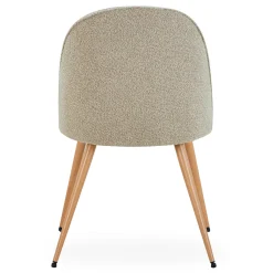 Nimara Annika spisebordsstol - Beige boucle stof med ben i egetræslook