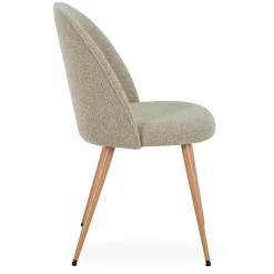 Nimara Annika spisebordsstol - Beige boucle stof med ben i egetræslook