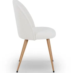 Outlet Nimara Annika spisebordsstol - Hvidt boucle stof med ben i egetræslook