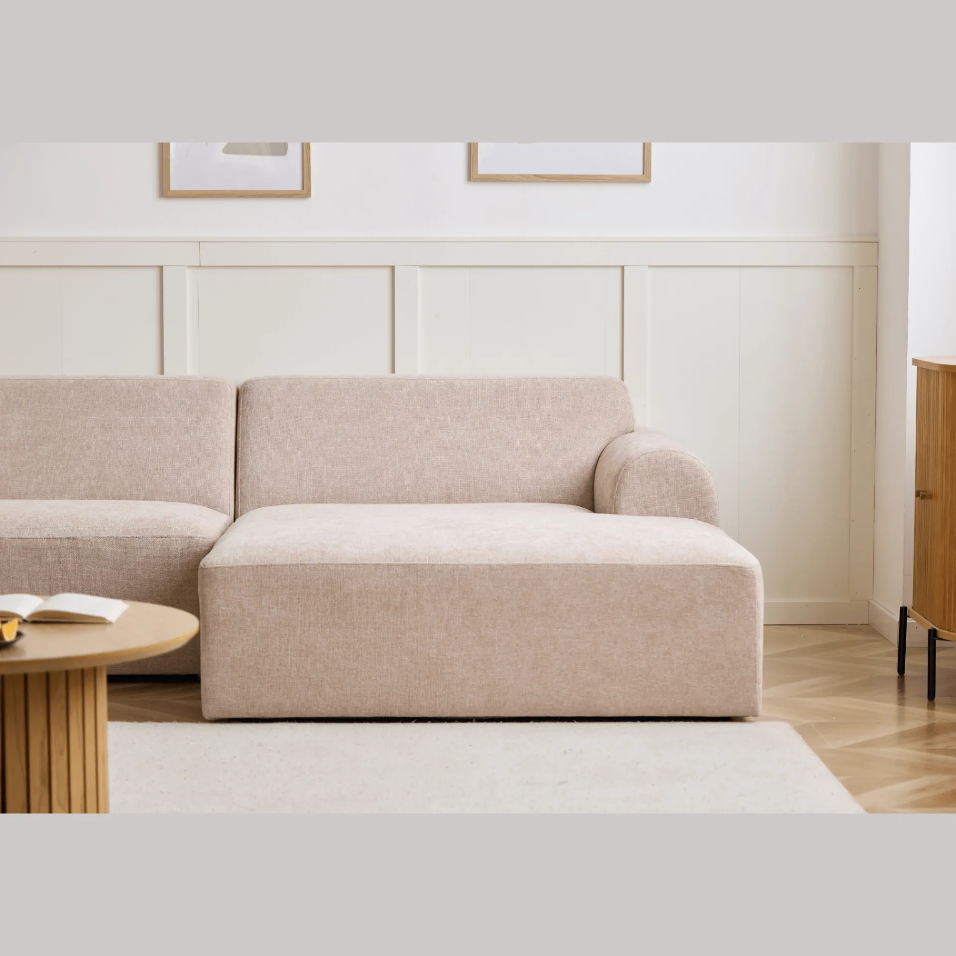 Online Nimara Arianna chaiselong sofa beige - Højrevendt