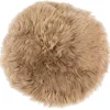 Discount Nimara Beige rund lammeskindshynde Ø35 cm Imiteret