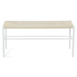New Nimara Bella bænk - Hvid med fletsæde