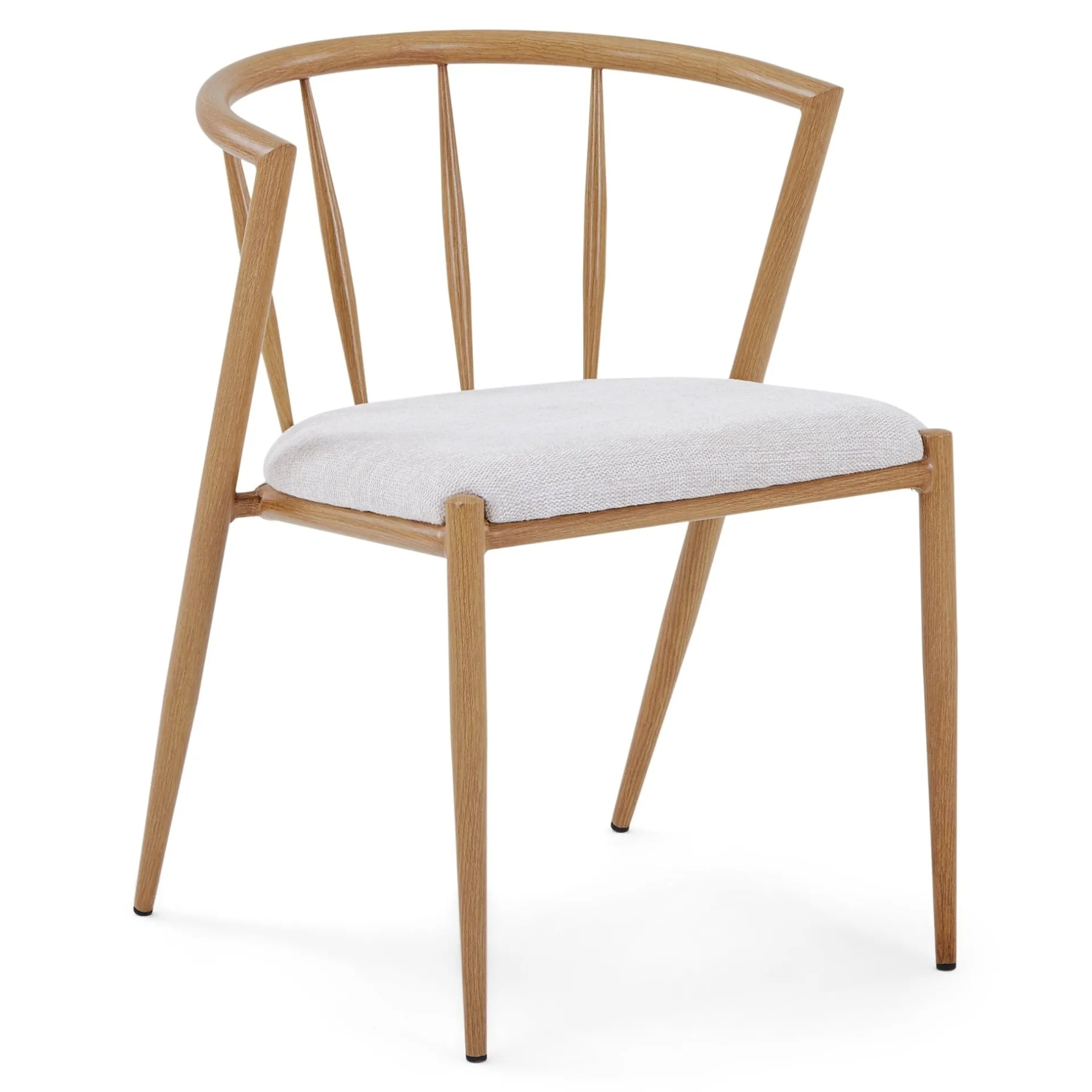 Hot Nimara Bella spisebordsstol - Egelook med beige polstret sæde