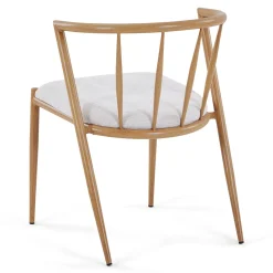 Hot Nimara Bella spisebordsstol - Egelook med beige polstret sæde