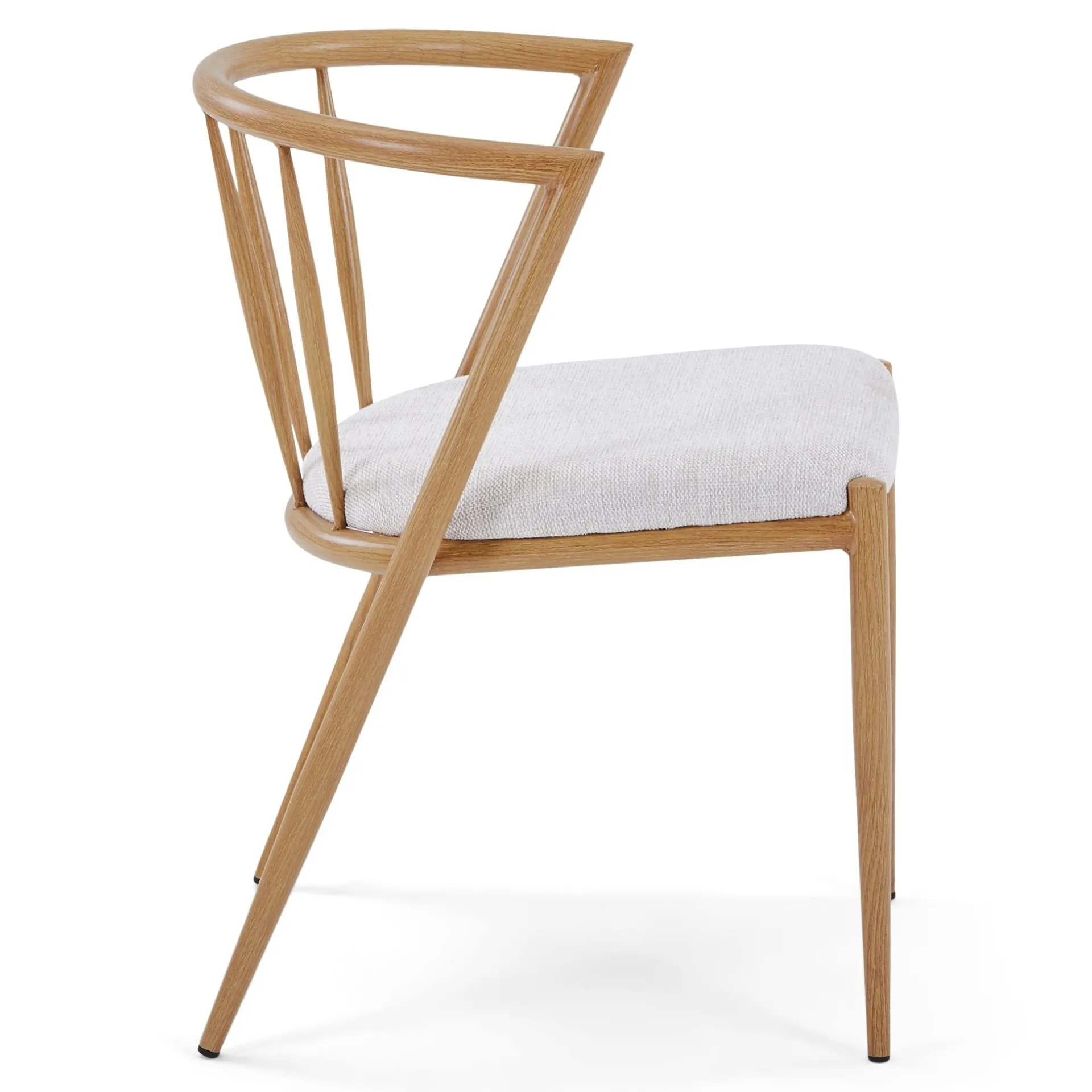 Hot Nimara Bella spisebordsstol - Egelook med beige polstret sæde