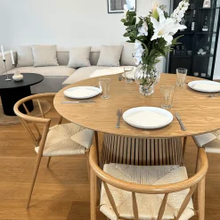 New Nimara Bella spisebordsstol - Egelook med fletsæde