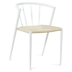 Online Nimara Bella spisebordsstol - Hvid med fletsæde