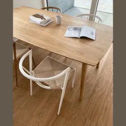 Online Nimara Bella spisebordsstol - Hvid med fletsæde