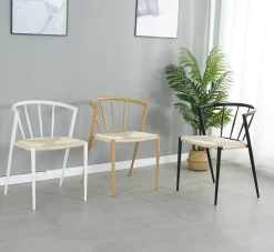 Online Nimara Bella spisebordsstol - Hvid med fletsæde