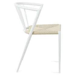 Online Nimara Bella spisebordsstol - Hvid med fletsæde