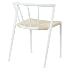 Online Nimara Bella spisebordsstol - Hvid med fletsæde