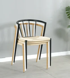 Online Nimara Bella spisebordsstol - Hvid med fletsæde