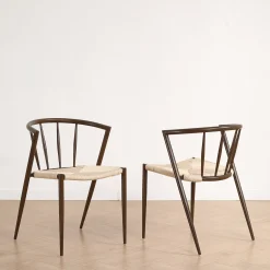 Outlet Nimara Bella spisebordsstol - Røget egelook med fletsæde