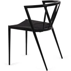 Clearance Nimara Bella spisebordsstol - Sort/sort med fletsæde