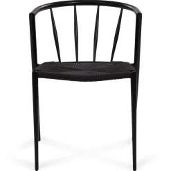 Clearance Nimara Bella spisebordsstol - Sort/sort med fletsæde