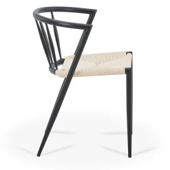 Discount Nimara Bella spisebordsstol - Sort med fletsæde