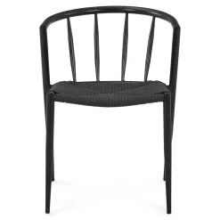 New Nimara Bella spisebordsstol - Sort/sort med fletsæde