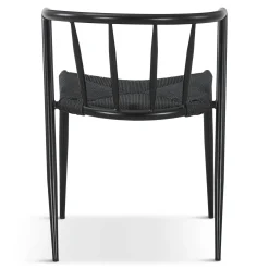 New Nimara Bella spisebordsstol - Sort/sort med fletsæde