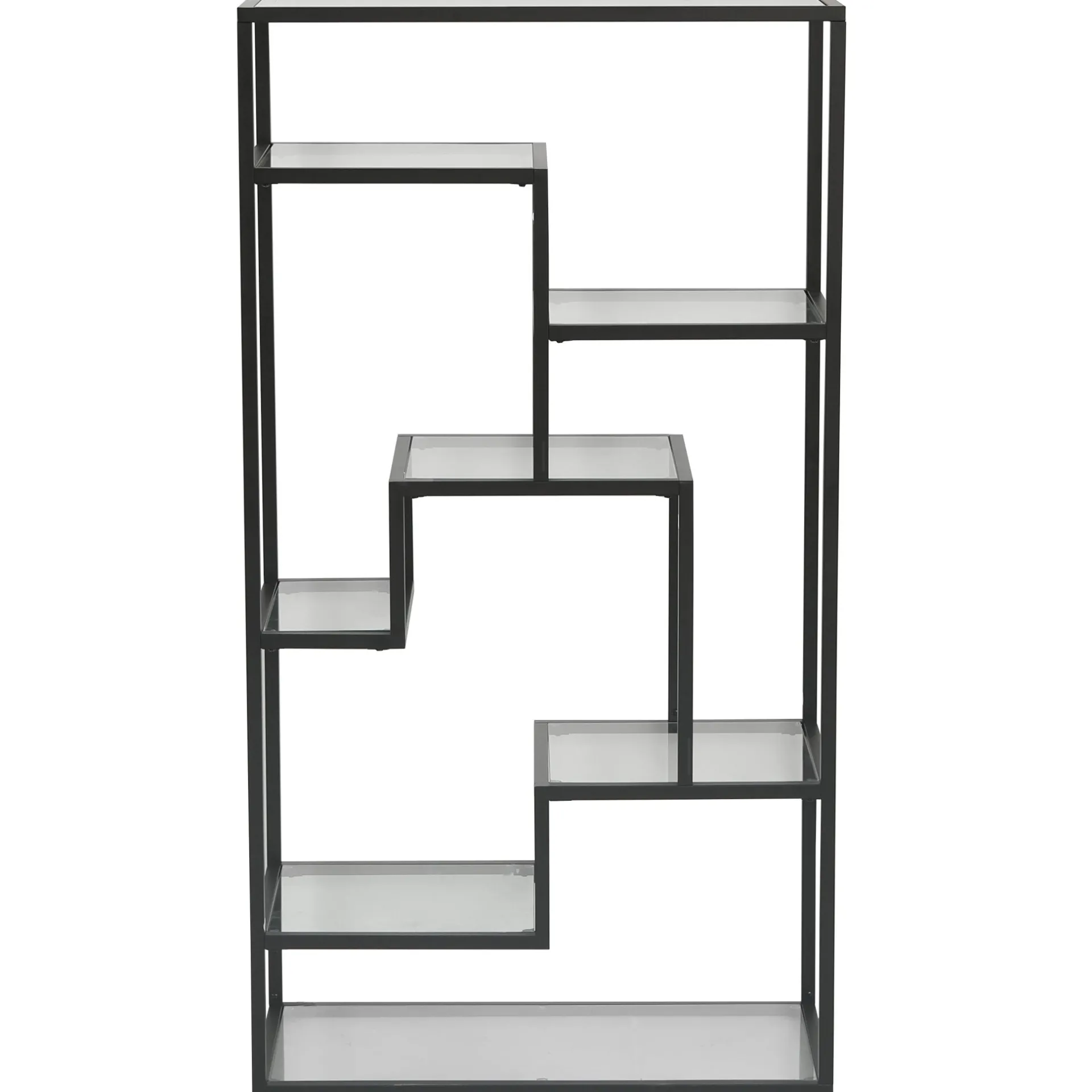 Nimara Bianca sort bogreol med glashylder 80x40x150