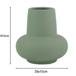 Clearance Nimara Birka keramik vase støvet grøn 15 cm