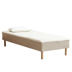 New Nimara Boxmadras seng i beige 90x200 cm med 4 cm topmadras i PU-skum ekskl. ben
