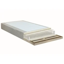 New Nimara Boxmadras seng i beige 90x200 cm med 4 cm topmadras i PU-skum ekskl. ben