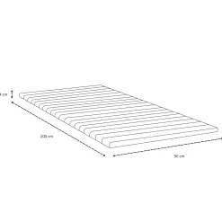 New Nimara Boxmadras seng i beige 90x200 cm med 4 cm topmadras i PU-skum ekskl. ben