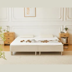 Best Nimara Boxmadras seng i beige 180x200 cm med 4 cm topmadras i PU-skum ekskl. ben